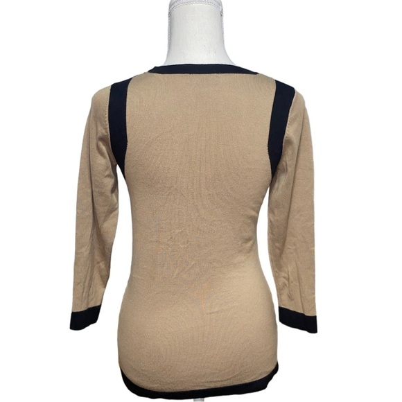 The Limited Tan/Black Striped Rayon Fitted Sweater Size XS - Picture 5 of 7